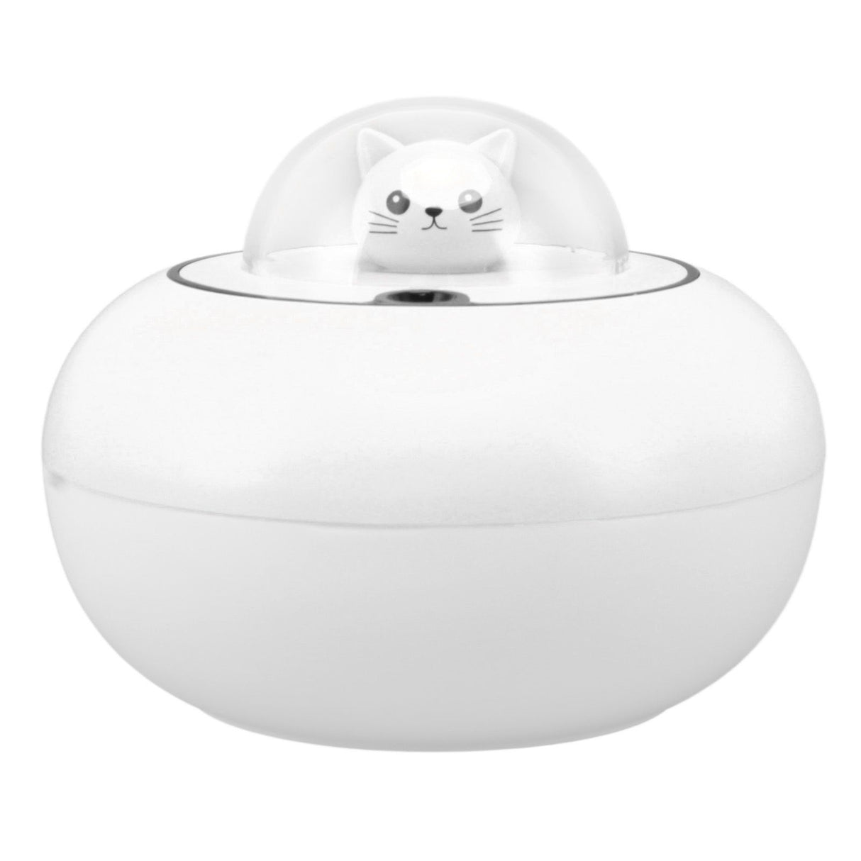 Mini Humidifier Cute Cat Sculpture Portable Quiet Desktop Air Humidifier for Home Office USB Plug in White