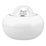 Mini Humidifier Cute Cat Sculpture Portable Quiet Desktop Air Humidifier for Home Office USB Plug in White - Rear View