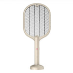 Electric Fly Swatter USB Charging 2 in 1 Fly Killer Racket with 3 Layer Mesh for Home Use White