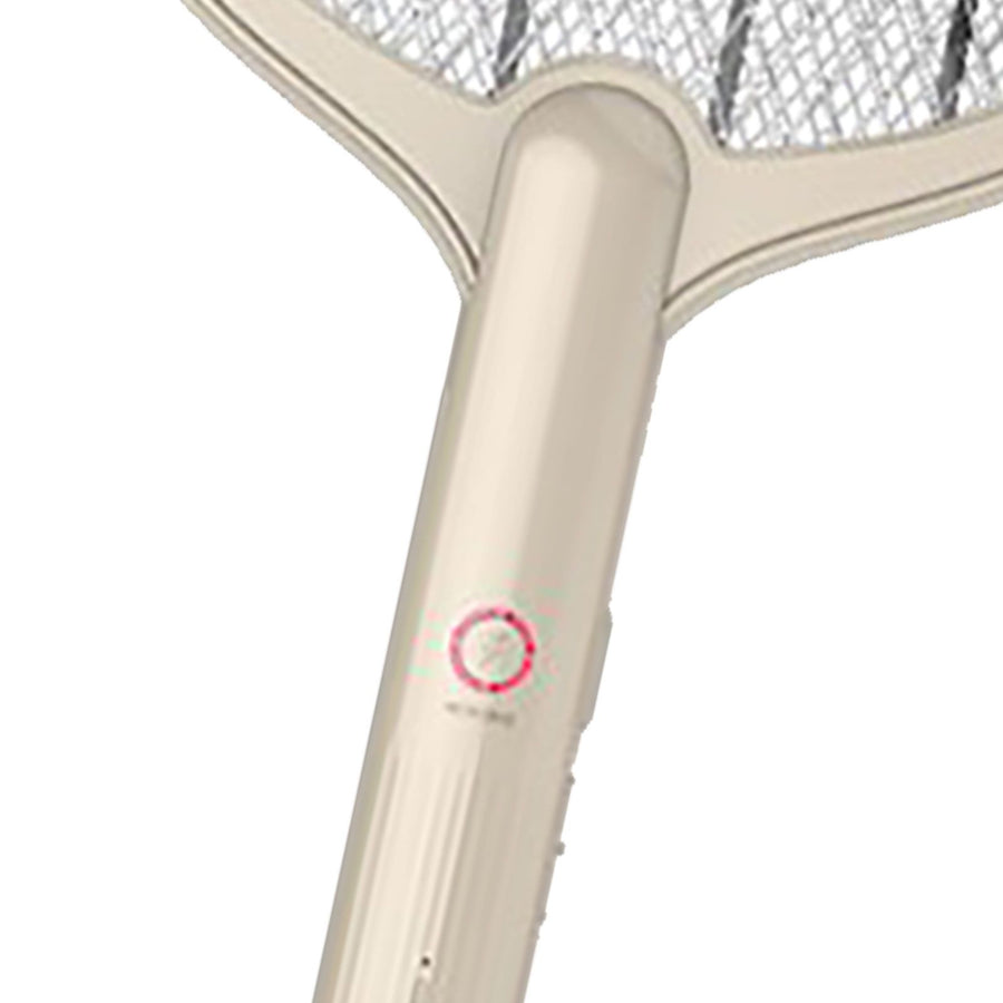 Electric Fly Swatter USB Charging 2 in 1 Fly Killer Racket with 3 Layer Mesh for Home Use White