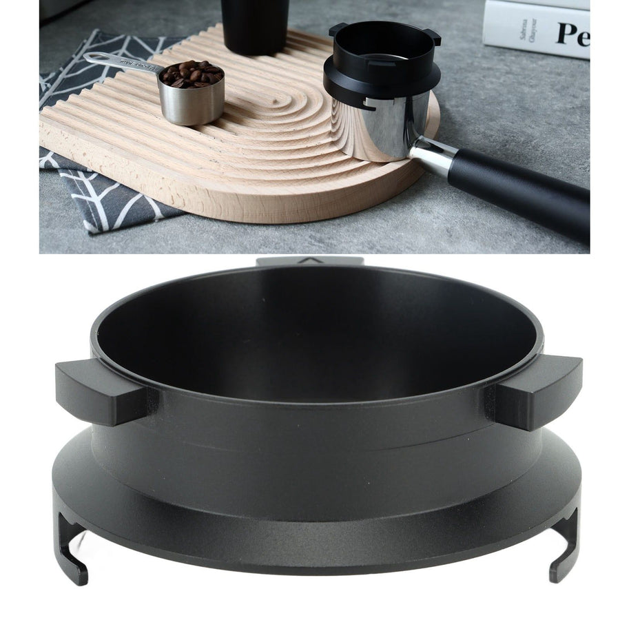Coffee Powder Ring 51mm Aluminium Alloy Hands Free Dosing Funnel For Delonghi 9 Series 9335 9155 9355 9665 Black