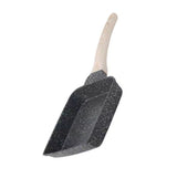 Frying Pan Aluminium Fast Conduction 3 Layers Thickened Wooden Handle Cooking Skillet for Family Kitchen