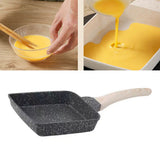 Frying Pan Aluminium Fast Conduction 3 Layers Thickened Wooden Handle Cooking Skillet for Family Kitchen - Extra Image