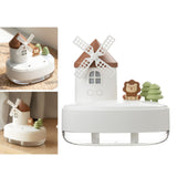 Humidifier Music Box with Warm Night Light Dual Spray Wireless Small Table Humidifier for Bedroom Office White - Front View