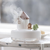Humidifier Music Box with Warm Night Light Dual Spray Wireless Small Table Humidifier for Bedroom Office White - 45-Degree Angle