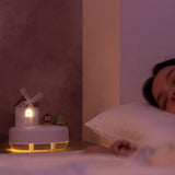 Humidifier Music Box with Warm Night Light Dual Spray Wireless Small Table Humidifier for Bedroom Office White