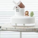 Humidifier Music Box with Warm Night Light Dual Spray Wireless Small Table Humidifier for Bedroom Office White