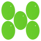 5PCS Silicone Trivet Mats Round Multipurpose Heat Resistant Non Slip Pads Pot Holders for Hot Pot Hot Dishes Green - Extra Image