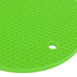 5PCS Silicone Trivet Mats Round Multipurpose Heat Resistant Non Slip Pads Pot Holders for Hot Pot Hot Dishes Green - Extra Image