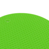 5PCS Silicone Trivet Mats Round Multipurpose Heat Resistant Non Slip Pads Pot Holders for Hot Pot Hot Dishes Green