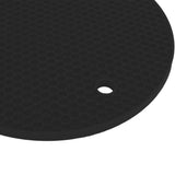 5PCS Silicone Trivet Mats Round Multipurpose Heat Resistant Non Slip Pads Pot Holders for Hot Pot Hot Dishes Black