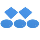 5Pcs Silicone Trivet Mat Square Round Honeycomb Hot Pad Non Slip Heat Resistant for Hot Plate Pans Kitchen Pots Blue - Side View