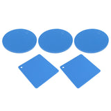 5Pcs Silicone Trivet Mat Square Round Honeycomb Hot Pad Non Slip Heat Resistant for Hot Plate Pans Kitchen Pots Blue - Top-Down View