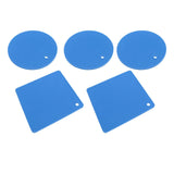 5Pcs Silicone Trivet Mat Square Round Honeycomb Hot Pad Non Slip Heat Resistant for Hot Plate Pans Kitchen Pots Blue