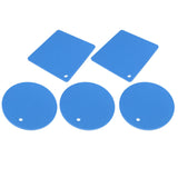 5Pcs Silicone Trivet Mat Square Round Honeycomb Hot Pad Non Slip Heat Resistant for Hot Plate Pans Kitchen Pots Blue - Rear View