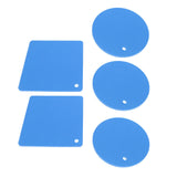5Pcs Silicone Trivet Mat Square Round Honeycomb Hot Pad Non Slip Heat Resistant for Hot Plate Pans Kitchen Pots Blue - Low Angle