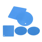 5Pcs Silicone Trivet Mat Square Round Honeycomb Hot Pad Non Slip Heat Resistant for Hot Plate Pans Kitchen Pots Blue