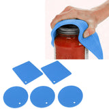 5Pcs Silicone Trivet Mat Square Round Honeycomb Hot Pad Non Slip Heat Resistant for Hot Plate Pans Kitchen Pots Blue - Extra Image
