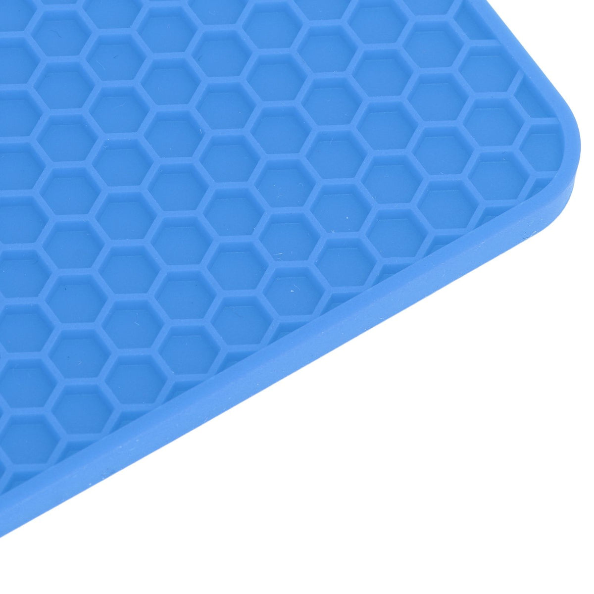5Pcs Silicone Trivet Mat Square Round Honeycomb Hot Pad Non Slip Heat Resistant for Hot Plate Pans Kitchen Pots Blue
