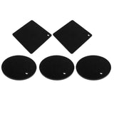 5Pcs Silicone Trivet Mat Square Round Honeycomb Hot Pad Non Slip Heat Resistant for Hot Plate Pans Kitchen Pots Black