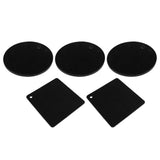 5Pcs Silicone Trivet Mat Square Round Honeycomb Hot Pad Non Slip Heat Resistant for Hot Plate Pans Kitchen Pots Black