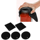 5Pcs Silicone Trivet Mat Square Round Honeycomb Hot Pad Non Slip Heat Resistant for Hot Plate Pans Kitchen Pots Black - Extra Image