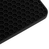 5Pcs Silicone Trivet Mat Square Round Honeycomb Hot Pad Non Slip Heat Resistant for Hot Plate Pans Kitchen Pots Black