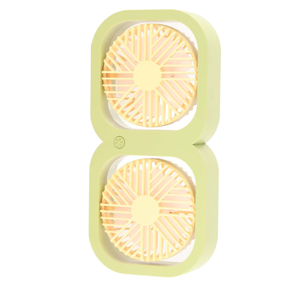 Double Head Desktop Fan 2 Speed Adjustment USB Cooling Fan with Battery For Office Bedroom Dorm Classroom Summer Gift Melon Green