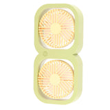 Double Head Desktop Fan 2 Speed Adjustment USB Cooling Fan with Battery For Office Bedroom Dorm Classroom Summer Gift Melon Green