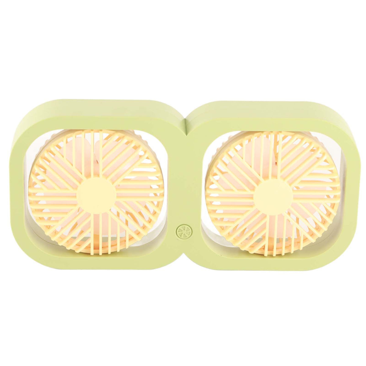 Double Head Desktop Fan 2 Speed Adjustment USB Cooling Fan with Battery For Office Bedroom Dorm Classroom Summer Gift Melon Green