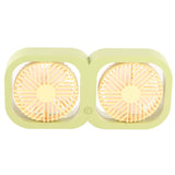 Double Head Desktop Fan 2 Speed Adjustment USB Cooling Fan with Battery For Office Bedroom Dorm Classroom Summer Gift Melon Green - Top-Down View
