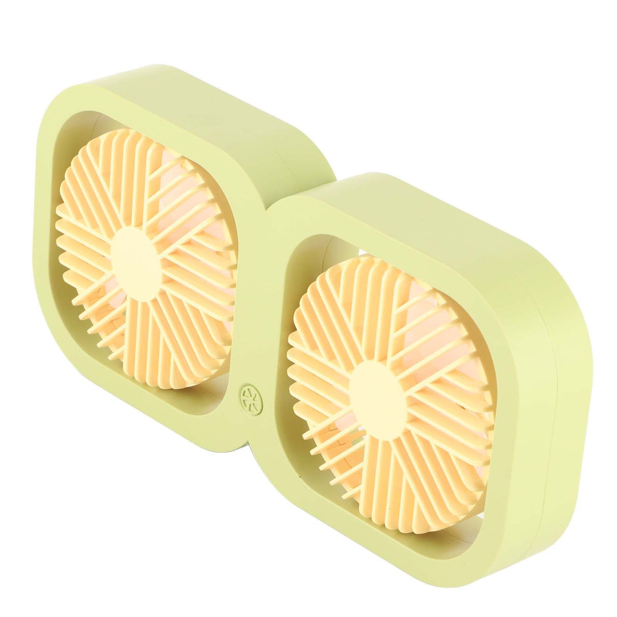 Double Head Desktop Fan 2 Speed Adjustment USB Cooling Fan with Battery For Office Bedroom Dorm Classroom Summer Gift Melon Green