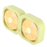 Double Head Desktop Fan 2 Speed Adjustment USB Cooling Fan with Battery For Office Bedroom Dorm Classroom Summer Gift Melon Green