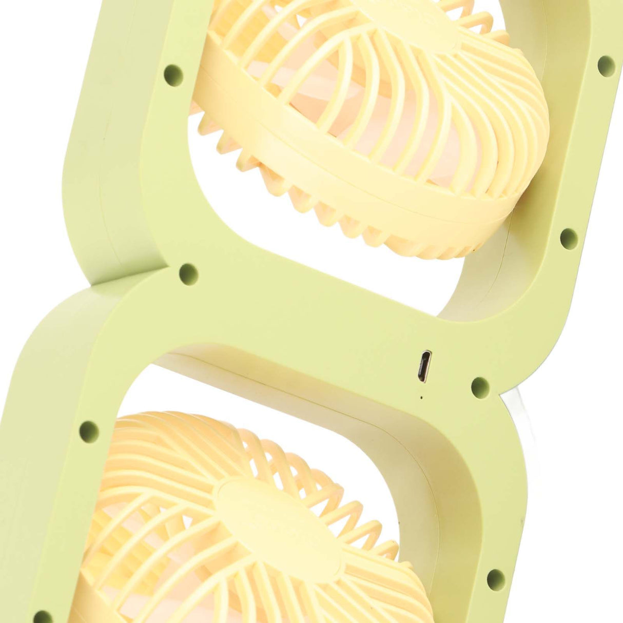 Double Head Desktop Fan 2 Speed Adjustment USB Cooling Fan with Battery For Office Bedroom Dorm Classroom Summer Gift Melon Green