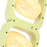 Double Head Desktop Fan 2 Speed Adjustment USB Cooling Fan with Battery For Office Bedroom Dorm Classroom Summer Gift Melon Green
