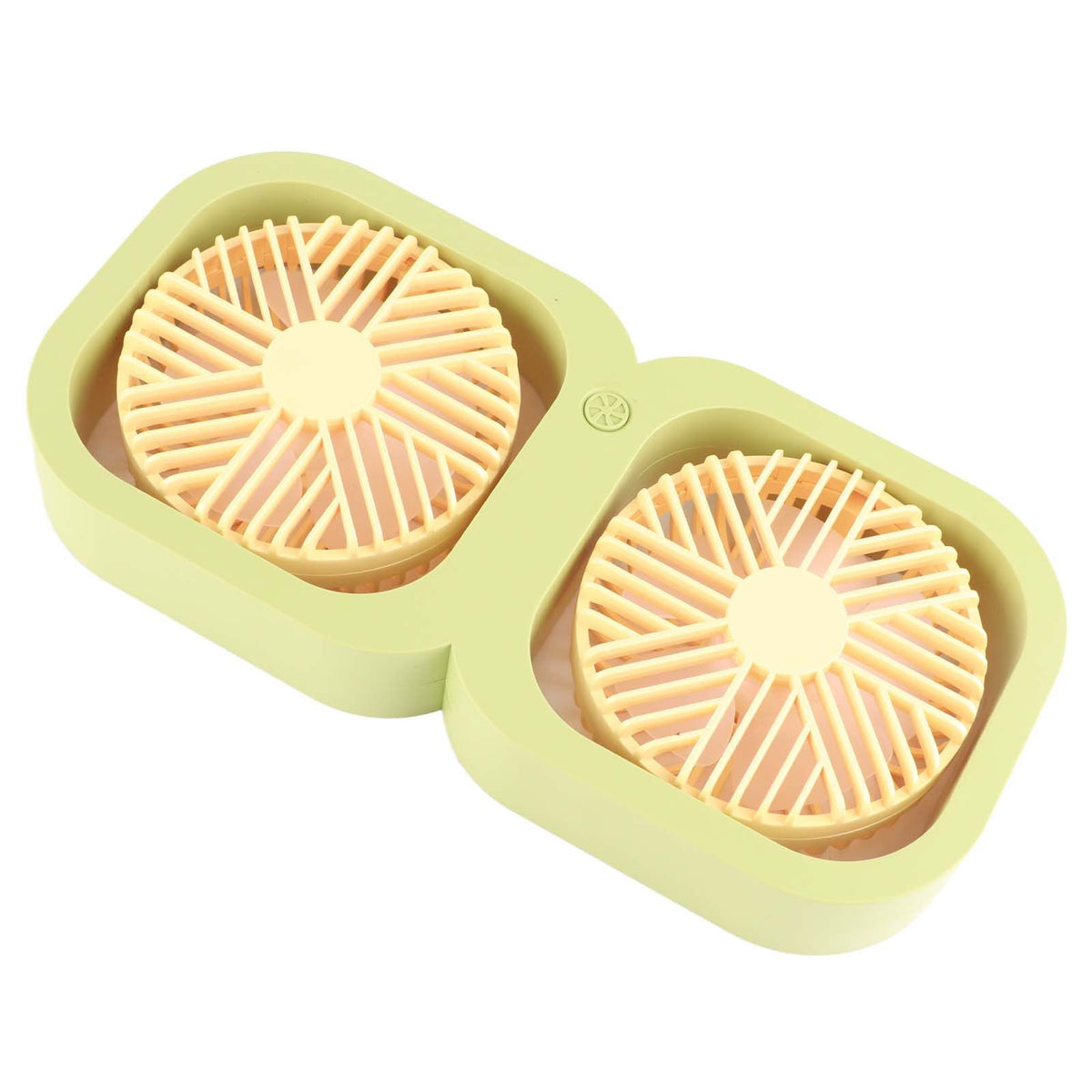 Double Head Desktop Fan 2 Speed Adjustment USB Cooling Fan with Battery For Office Bedroom Dorm Classroom Summer Gift Melon Green