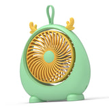USB Desk Fan PP Quite Portable Mini Cute Tabletop Fan with Two Gear Wind Speed for Home Green Small Size