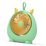 USB Desk Fan PP Quite Portable Mini Cute Tabletop Fan with Two Gear Wind Speed for Home Green Small Size