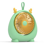 USB Desk Fan PP Quite Portable Mini Cute Tabletop Fan with Two Gear Wind Speed for Home Green Small Size