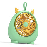 USB Desk Fan PP Quite Portable Mini Cute Tabletop Fan with Two Gear Wind Speed for Home Green Small Size