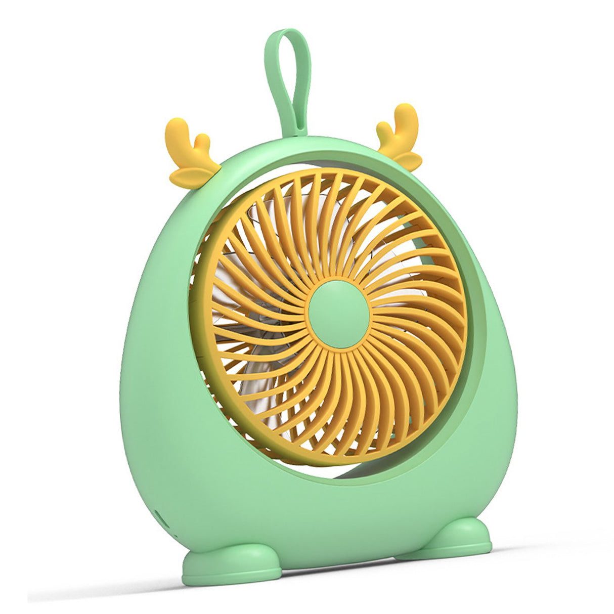 USB Desk Fan PP Quite Portable Mini Cute Tabletop Fan with Two Gear Wind Speed for Home Green Small Size
