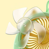 USB Desk Fan PP Quite Portable Mini Cute Tabletop Fan with Two Gear Wind Speed for Home Green Small Size - Extra Image