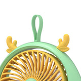 USB Desk Fan PP Quite Portable Mini Cute Tabletop Fan with Two Gear Wind Speed for Home Green Small Size - Extra Image