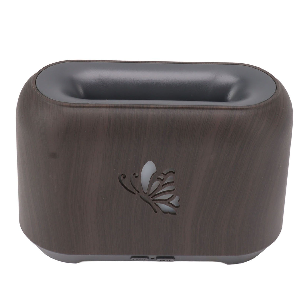 150ml Flame Diffuser Humidifier Prevents Dryness Silent Operation Wood Grain Humidifier with 7 Color Lights for Bedroom Office Deep Grain