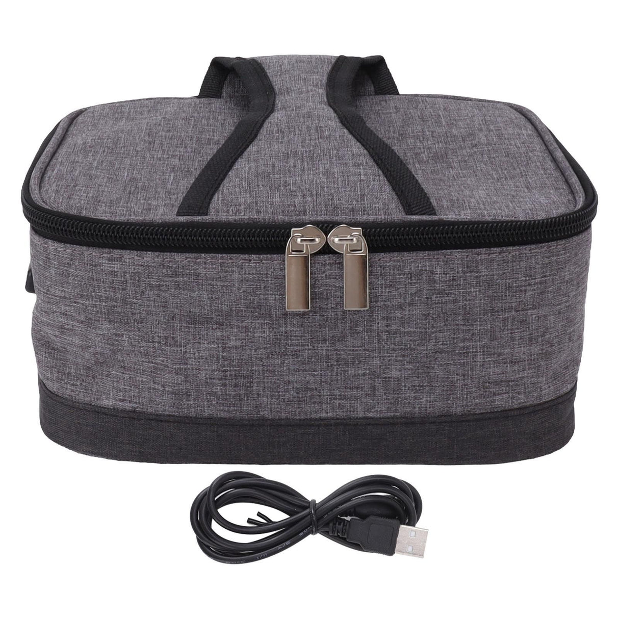 USB Heating Insulation Bag Portable Electric Heating Food Container Constant Temperature Heating Bag for Outdoor Light Gray