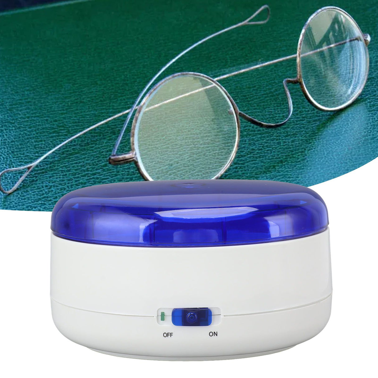 Jewelry Cleaner Machine ABS Quick Washing Portable Glasses Cleaner Machine for Ring Earing Glasses Cosmetic Brush
