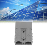 50A 600V Connector Double Pole High Current Power Supply Plug Connector for Solar Panel Dual Battery System Grey