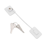 Refrigerator Lock White Childproof Freezer Lock Child Safety Cabinet Drawer Lock with 2 Keys - Side View