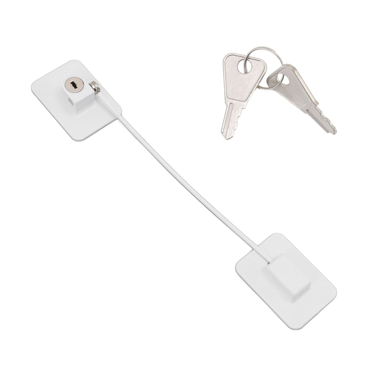 Refrigerator Lock White Childproof Freezer Lock Child Safety Cabinet Drawer Lock with 2 Keys