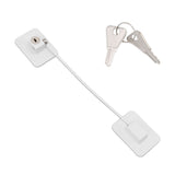 Refrigerator Lock White Childproof Freezer Lock Child Safety Cabinet Drawer Lock with 2 Keys - Top-Down View